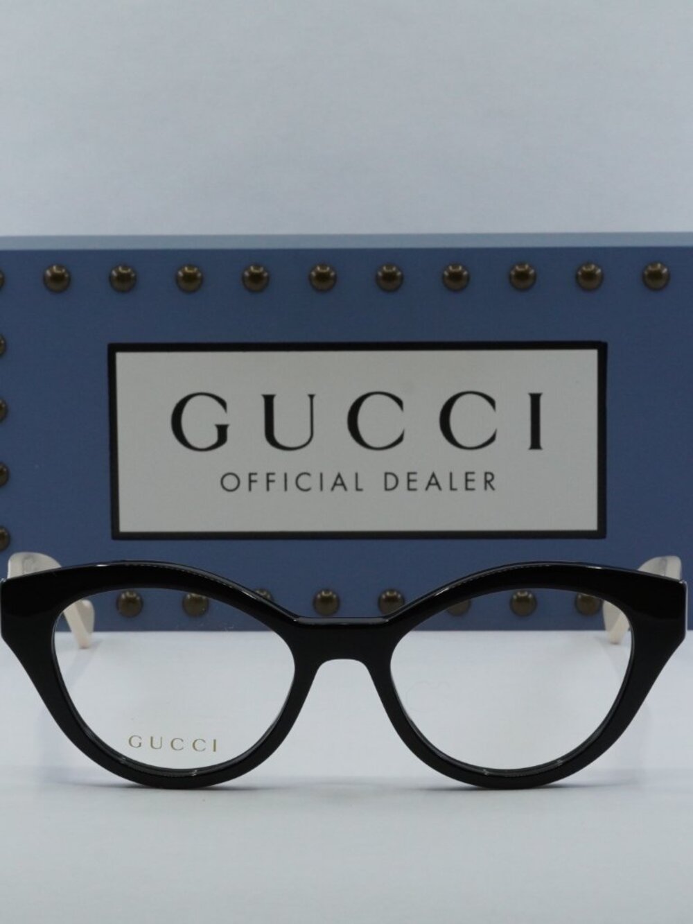 Gucci GG0959O 002 Cat Eye Eyeglasses – Black/Ivory 51mm - Picture 2 of 9